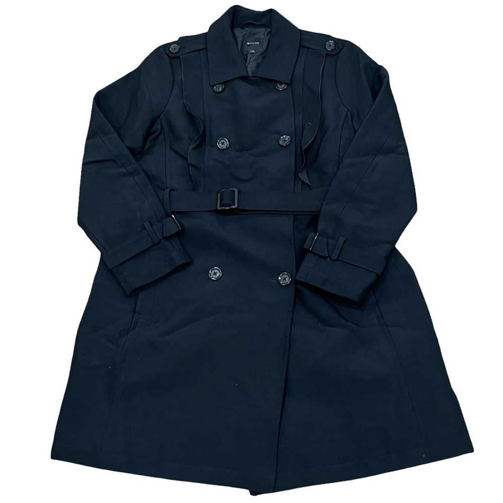 RW&CO. Navy Double-Breasted Trench Coat
